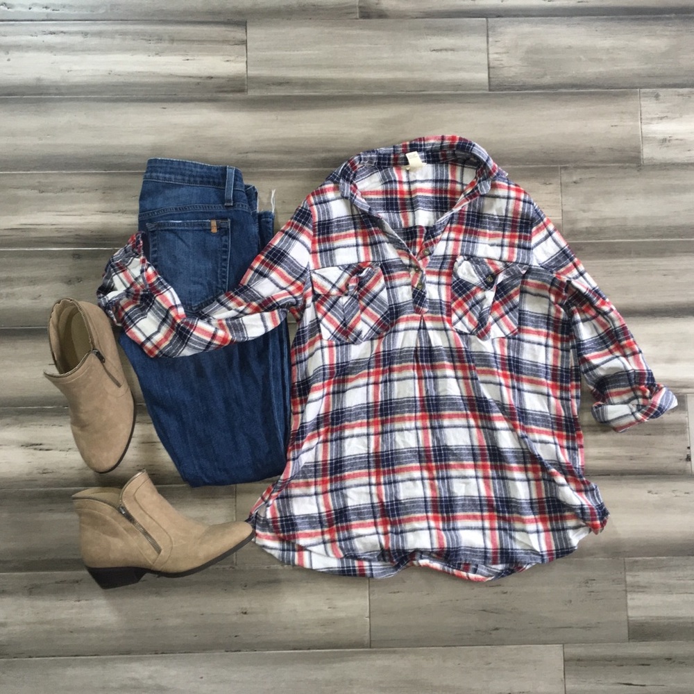 Pullover flannel top